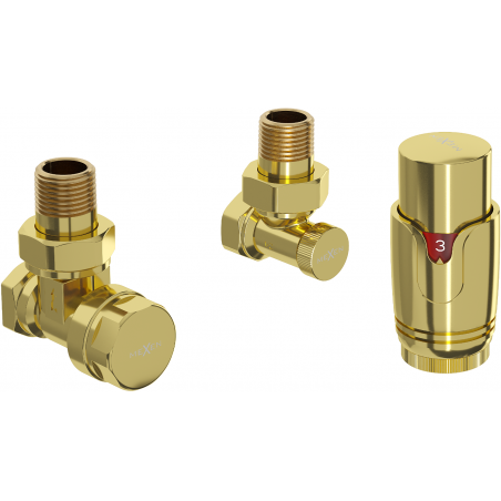Mexen G00 ensemble thermostatique angulaire, doré - W901-900-50
