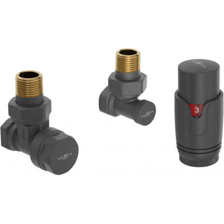 Mexen G00 ensemble thermostatique d'angle, anthracite - W901-900-66