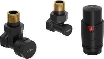 Mexen G00 ensemble thermostatique angulaire, noir - W901-900-70