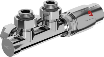 Mexen G00 ensemble thermostatique coudé, Duplex, DN50, chromé - W907-900-01