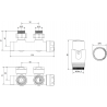 Mexen G00 ensemble thermostat à angle, Duplex, DN50, blanc - W907-900-20