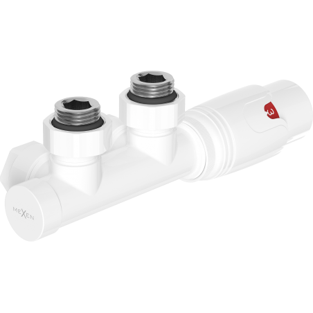 Mexen G00 ensemble thermostatique angulaire, Duplex, DN50, blanc - W907-900-20