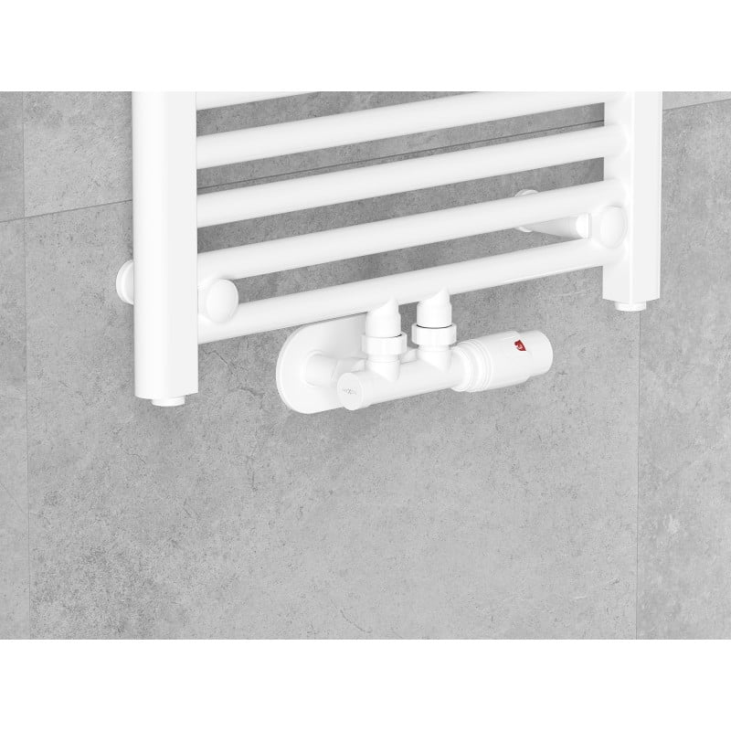 Mexen G00 ensemble thermostatique angulaire, Duplex, DN50, blanc - W907-900-20