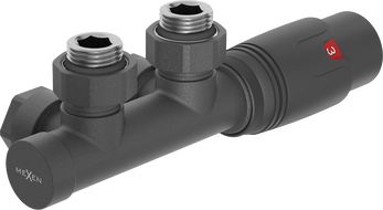 Mexen G00 ensemble thermostatique angulaire, Duplex, DN50, anthracite - W907-900-66
