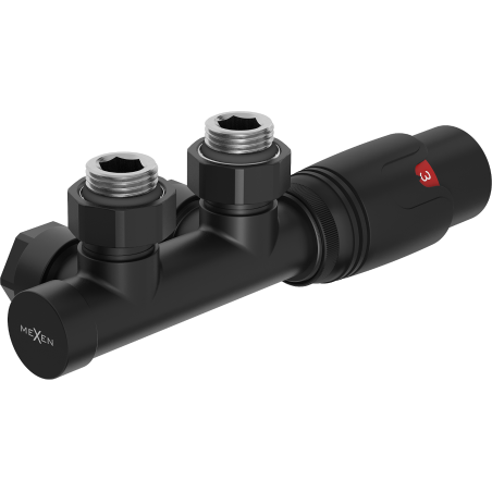 Mexen G00 ensemble thermostatique angulaire, Duplex, DN50, noir - W907-900-70