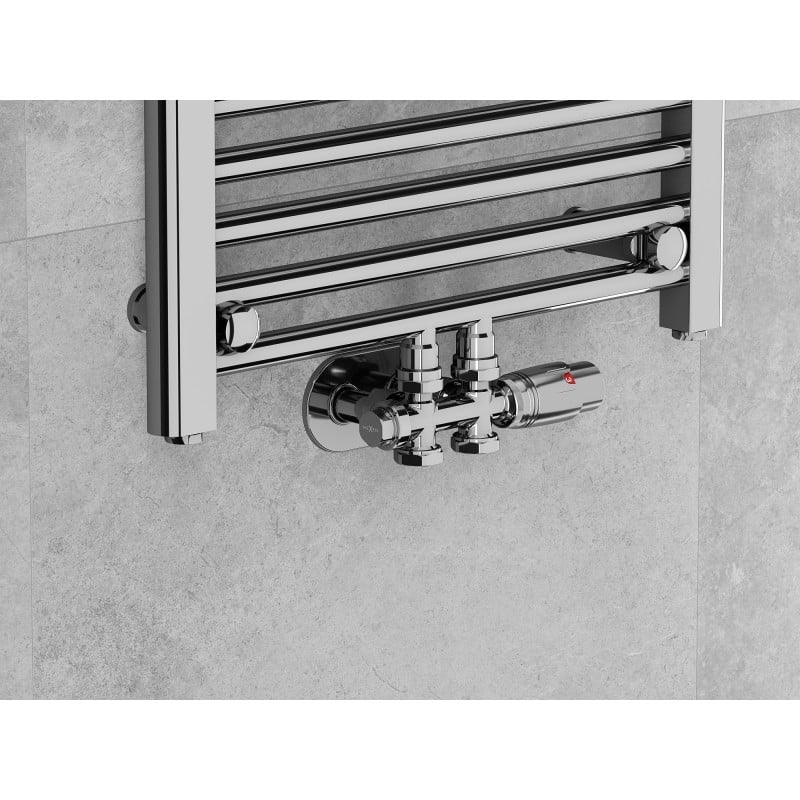 Mexen G00 ensemble thermostatique coudé/droit, Duplex, DN50, chrome - W908-900-01