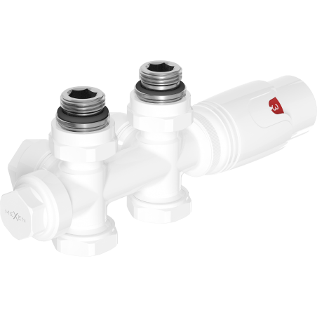Mexen G00 ensemble thermostatique coudé/droit, Duplex, DN50, blanc - W908-900-20