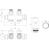 Mexen G00 ensemble thermostatique angular/simple, Duplex, DN50, doré - W908-900-50