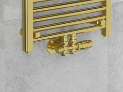 Mexen G00 ensemble thermostatique angular/simple, Duplex, DN50, doré - W908-900-50