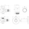 Mexen G00 ensemble thermostatique angulaire avec rosace R, anthracite - W901-900-904-66