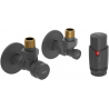 Mexen G00 ensemble thermostatique angulaire avec rosace R, anthracite - W901-900-904-66