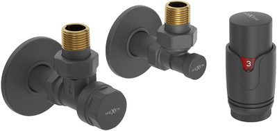 Mexen G00 ensemble thermostatique angulaire avec rosace R, anthracite - W901-900-904-66