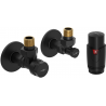 Mexen G00 ensemble thermostatique angulaire avec rosace R, noir - W901-900-904-70