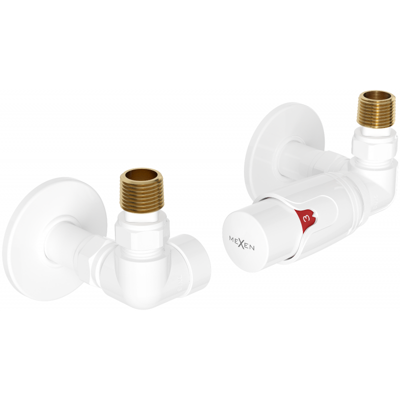 Mexen G00 ensemble thermostatique axial avec rosace R, blanc - W903-900-904-20