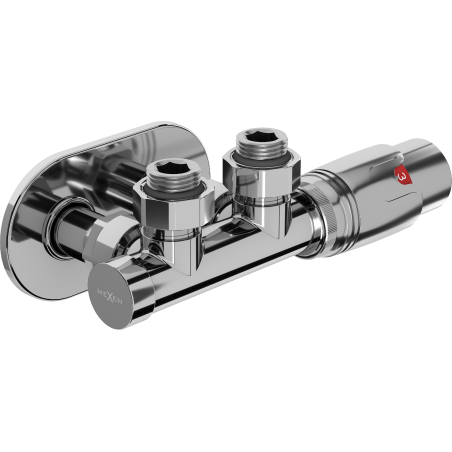 Mexen G00 ensemble thermostatique d'angle avec cache R, Duplex, DN50, chrome - W907-900-905-01