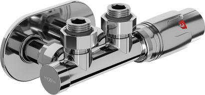 Mexen G00 ensemble thermostatique d'angle avec cache R, Duplex, DN50, chrome - W907-900-905-01