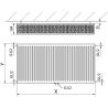 Mexen CC33 radiateur à panneaux 400 x 1600 mm, raccordement central inférieur, 2702 W, anthracite - W6C33-040-160-66