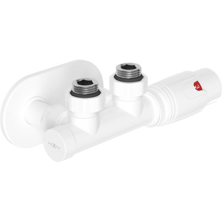 Mexen G00 ensemble thermostatique angulaire avec rosace R, Duplex, DN50, blanc - W907-900-905-20