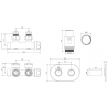 Mexen G00 ensemble thermostatique angulaire avec cache R, Duplex, DN50, or - W907-900-905-50