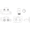 Mexen G00 ensemble thermostatique coudé avec cache R, Duplex, DN50, doré - W907-900-905-50