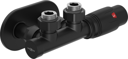 Mexen G00 ensemble thermostatique d'angle avec cache R, Duplex, DN50, noir - W907-900-905-70