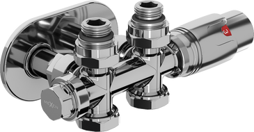 Mexen G00 ensemble thermostatique d'angle/droit avec rosace R, Duplex, DN50, chrome - W908-900-905-01