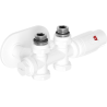 Ensemble thermostatique d'angle/droit Mexen G00 avec rosace R, Duplex, DN50, blanc - W908-900-905-20