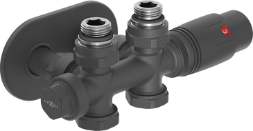 Mexen G00 ensemble thermostatique coudé/droit avec cache R, Duplex, DN50, anthracite - W908-900-905-66