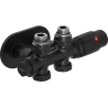 Mexen G00 ensemble thermostatique coudé/droit avec rosace R, Duplex, DN50, noir - W908-900-905-70
