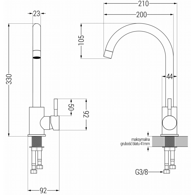 Mexen Foggia robinet de cuisine, or rose - 671800-60