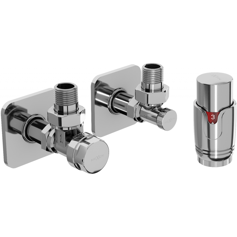 Mexen G00 ensemble thermostat d’angle avec cache S, chrome - W901-900-909-01