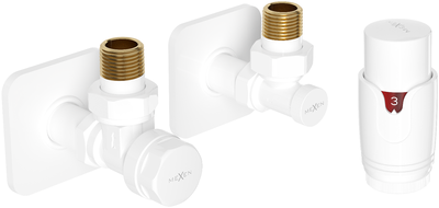 Mexen G00 ensemble thermostatique angulaire avec rosace S, blanc - W901-900-909-20
