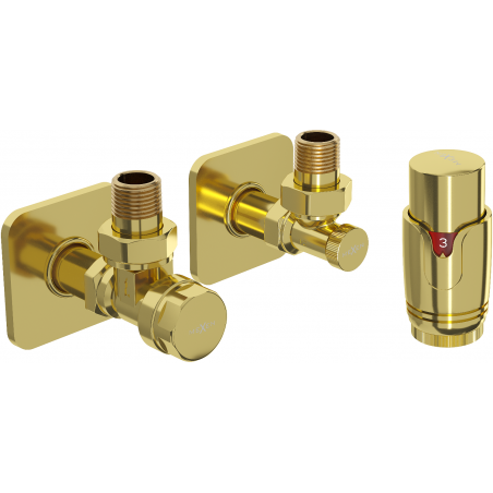 Mexen G00 ensemble thermostatique angulaire avec rosace S, doré - W901-900-909-50