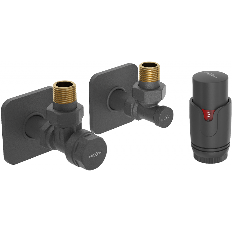 Mexen G00 ensemble thermostatique d'angle avec cache S, anthracite - W901-900-909-66