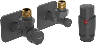 Mexen G00 ensemble thermostatique angulaire avec rosace S, anthracite - W901-900-909-66