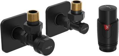 Mexen G00 ensemble thermostatique angulaire avec cache S, noir - W901-900-909-70