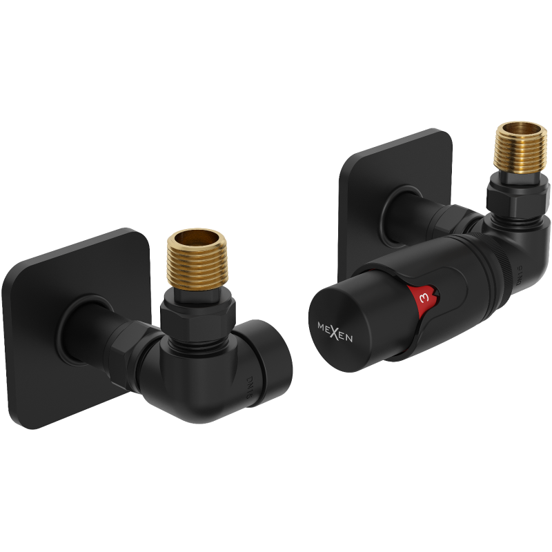 Mexen G00 ensemble thermostatique axial avec rosace S, noir - W903-900-909-70