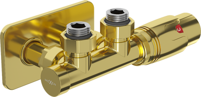 Mexen G00 ensemble thermostatique angulaire avec cache S, Duplex, DN50, or - W907-900-910-50