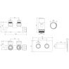 Mexen G00 ensemble thermostatique d'angle avec cache S, Duplex, DN50, anthracite - W907-900-910-66