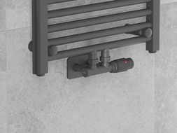 Mexen G00 ensemble thermostatique d'angle avec cache S, Duplex, DN50, anthracite - W907-900-910-66