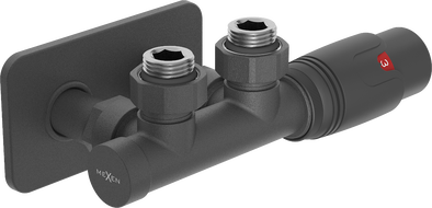 Mexen G00 ensemble thermostatique coudé avec rosace S, Duplex, DN50, anthracite - W907-900-910-66