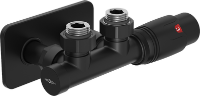 Mexen G00 jeu de thermostats d'angle avec plaque de finition S, Duplex, DN50, noir - W907-900-910-70