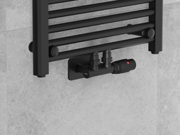 Mexen G00 jeu de thermostats d'angle avec plaque de finition S, Duplex, DN50, noir - W907-900-910-70