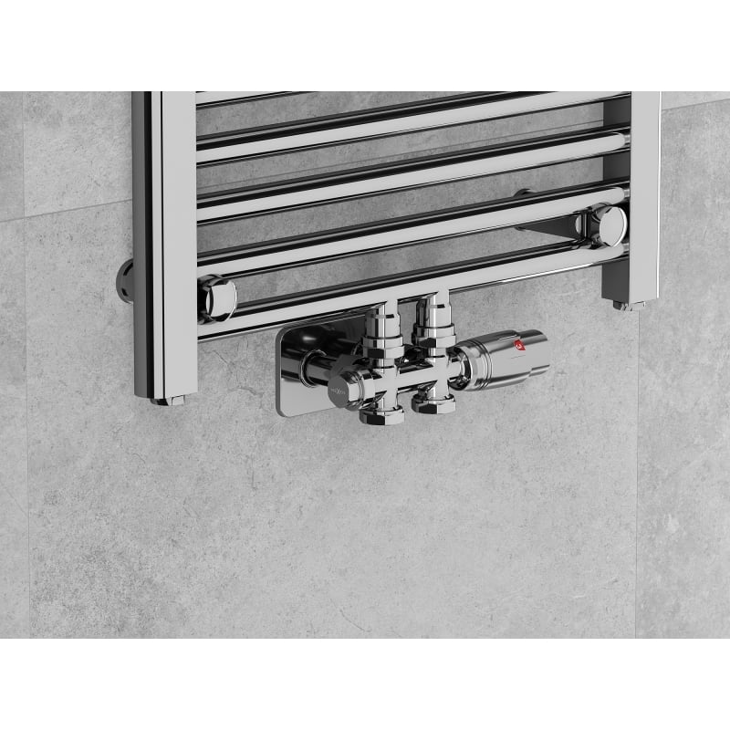 Mexen G00 ensemble thermostatique angulaire/droit avec cache S, Duplex, DN50, chrome - W908-900-910-01