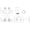 Mexen G00 ensemble thermostatique angulaire/droit avec cache S, Duplex, DN50, chrome - W908-900-910-01