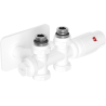 Mexen G00 ensemble thermostatique coudé/droit avec cache S, Duplex, DN50, blanc - W908-900-910-20