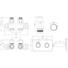 Mexen G00 ensemble thermostatique coudé/droit avec cache S, Duplex, DN50, doré - W908-900-910-50