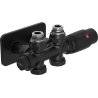 Mexen G00 ensemble thermostatique coudé/droit avec rosace S, Duplex, DN50, noir - W908-900-910-70