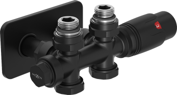Mexen G00 ensemble thermostatique d'angle/droit avec cache S, Duplex, DN50, noir - W908-900-910-70