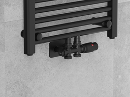 Mexen G00 ensemble thermostatique coudé/droit avec rosace S, Duplex, DN50, noir - W908-900-910-70